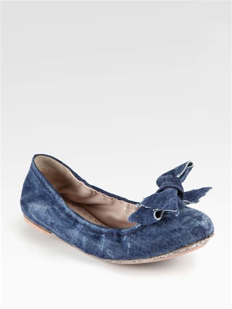 miu miu denim ballet flats|marie claire ballet flats.